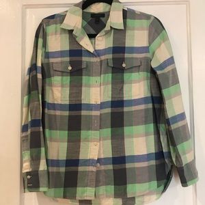 Jcrew flannel boyfriend shirt pacey plaid